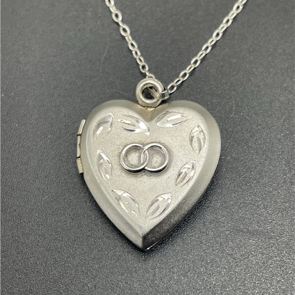 Heart Locket Necklace in 925 Sterling Silver /Gift for Bride Wife